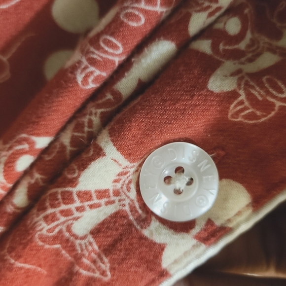 Disney Parks | Women's Red Fleece PJ Button-Down Shirt (US Size Medium) - Picture 10 of 14